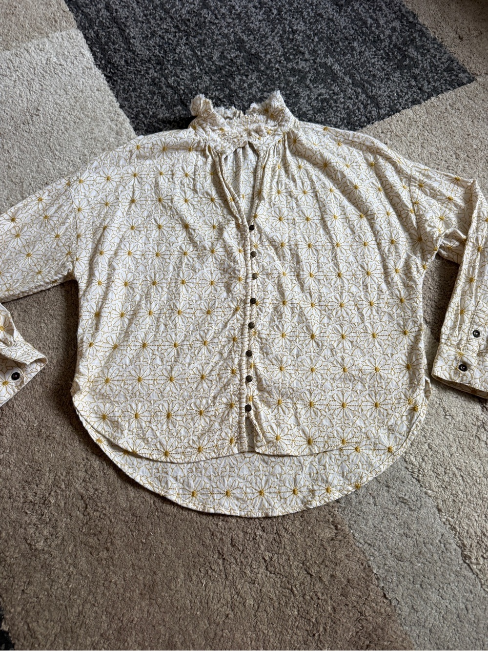 Anthropologie PILCRO Tavi Women’s Button-Front Embroidered Blouse- Size XS